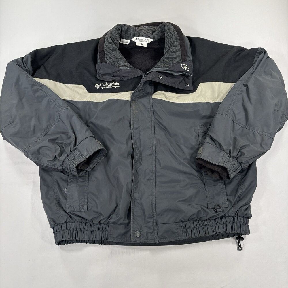 Vintage Columbia Bugaboo Interchange Jacket Mens XL Gray Windbreaker 90s